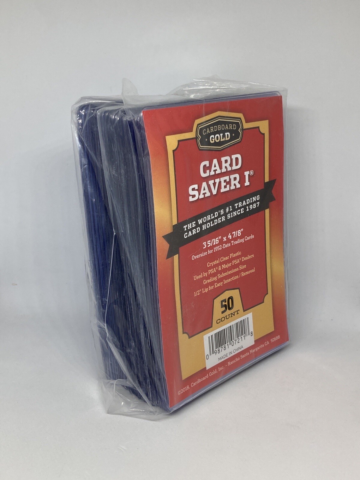 100 Card Saver 1 Semi Rigid Holders AND 100 Soft Penny Sleeves Cardboard Gold