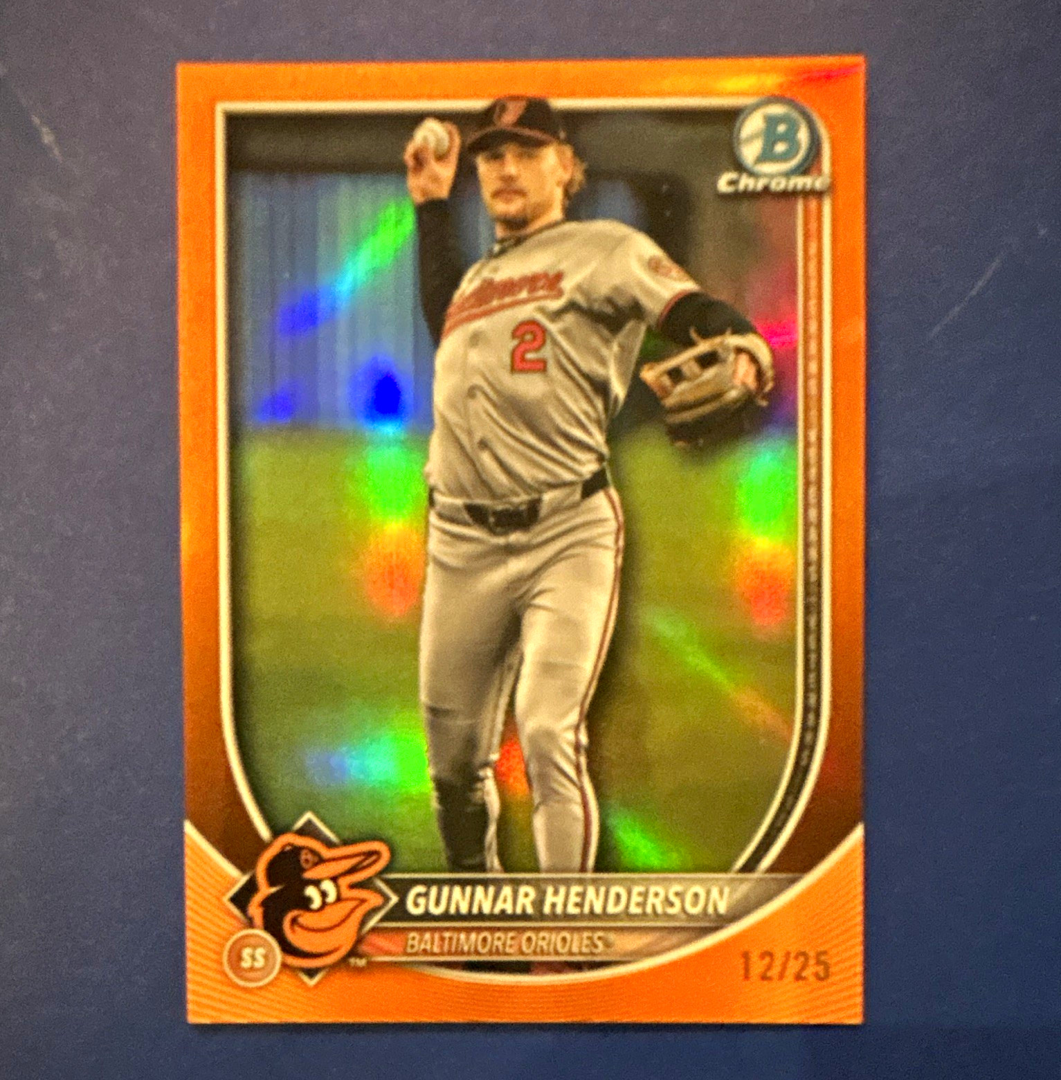 2024 Bowman Chrome Gunnar Henderson True Orange Refractor #9612 12/25