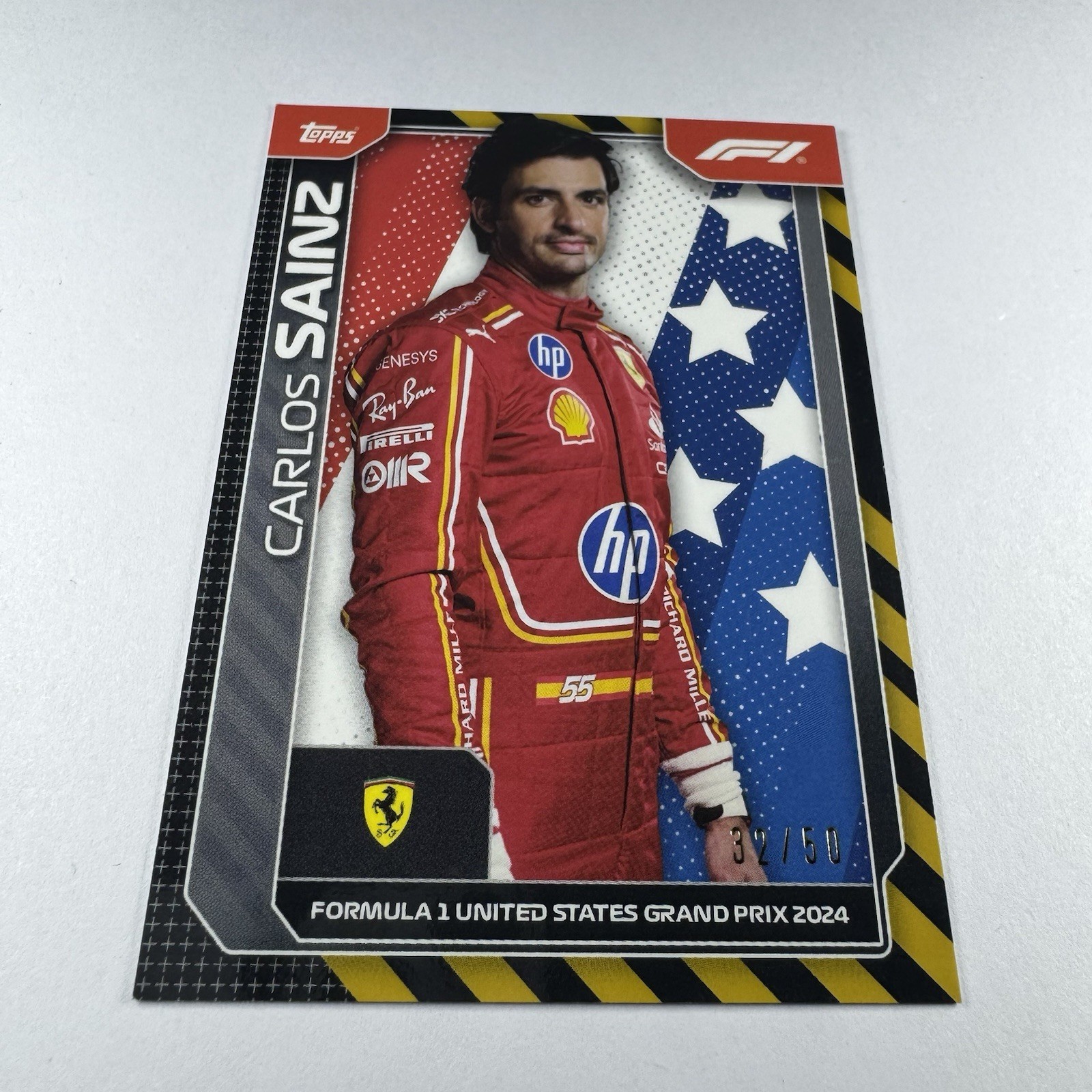 2024 Topps F1 United States GP Carlos Sainz /50 Scuderia Ferrari Exclusive AUT-7