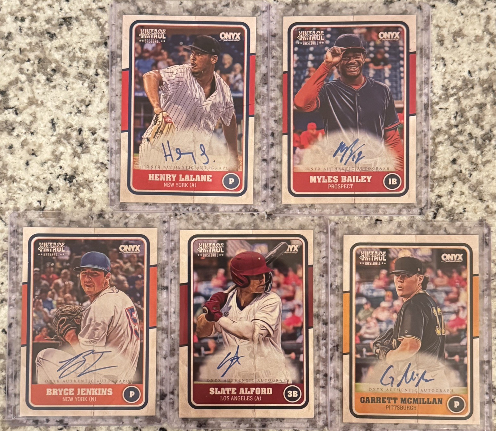 2025 Vintage Onyx On Card Auto Lot Alford, McMillan, Lalane, Jenkins, Bailey