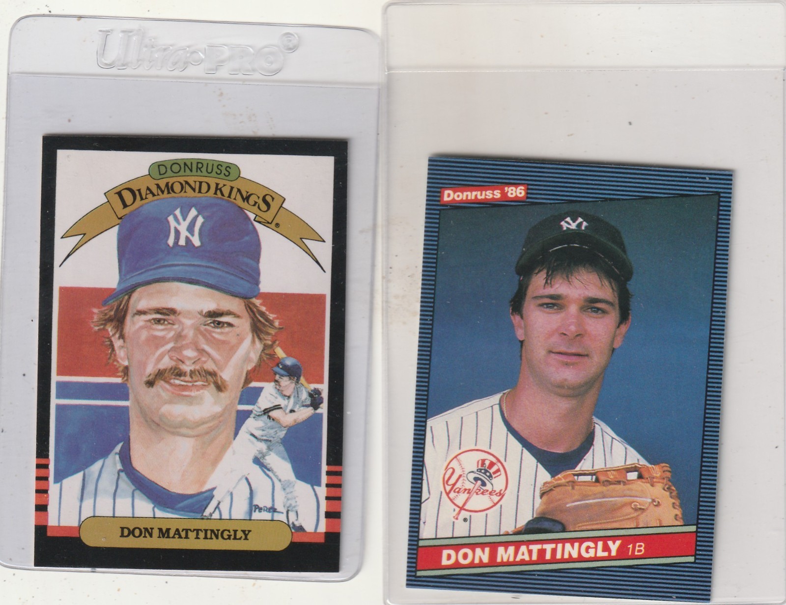 2- DON MATTINGLY 85,86 DONRUSS NM/MT INV. 895