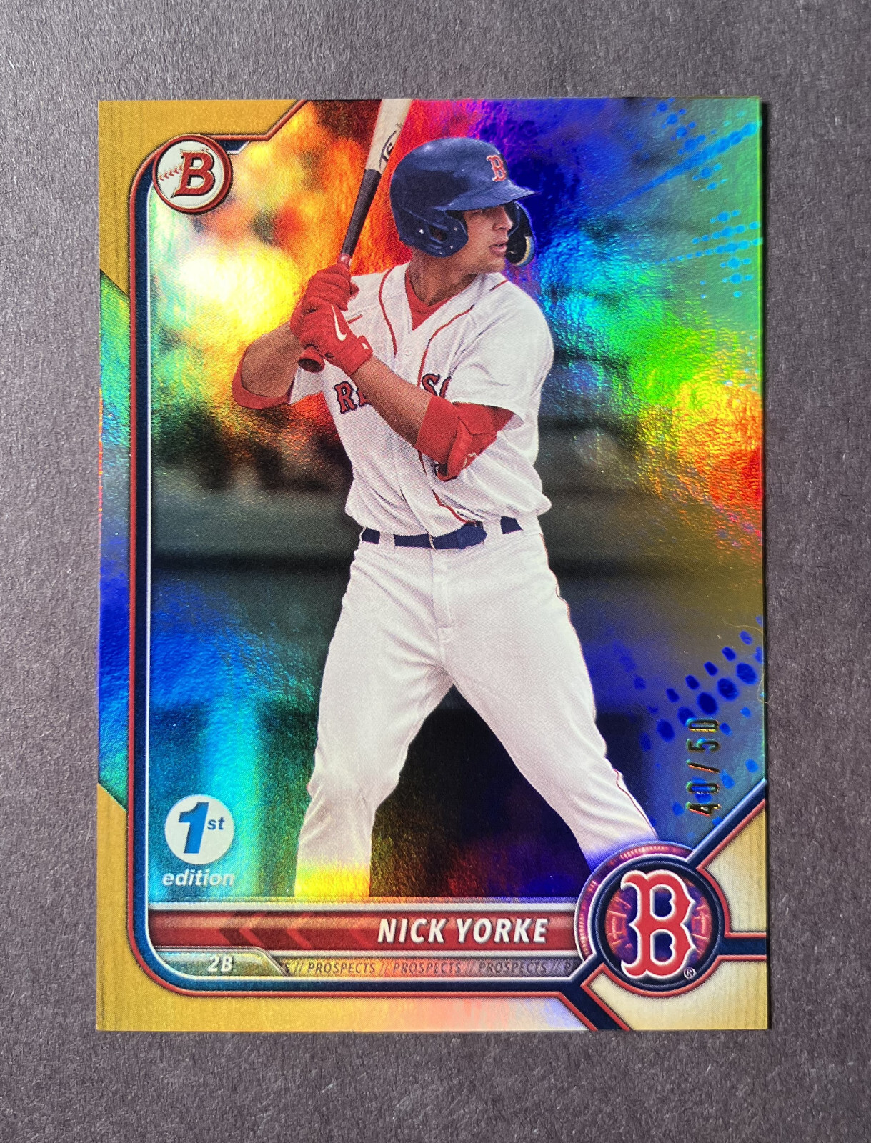 Nick Yorke 2022 Bowman Draft 1st Edition BD-94 Gold Foil Parallel /50 PIRATES