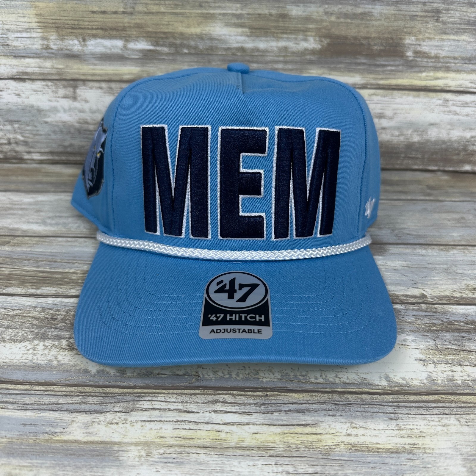 Memphis Grizzlies Hat Mens OSFA Blue Three Pointer 47 Brand Hitch Snapback NEW