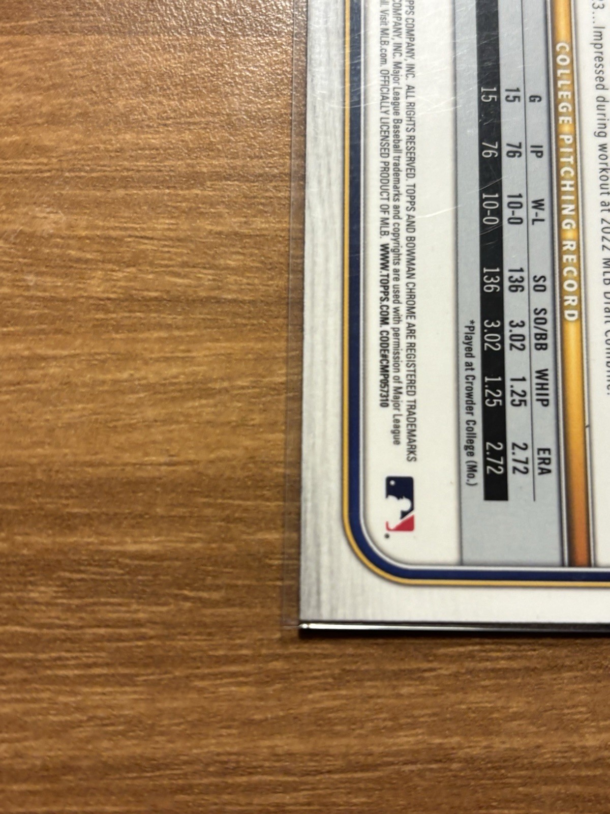 2022 Bowman Draft Chrome Base Jacob Misiorowski #BDC-132