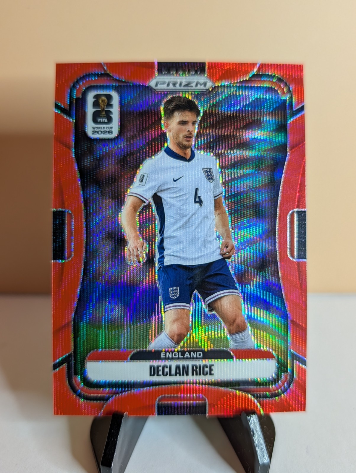 Declan Rice 2026 Panini Prizm FIFA World Cup 98 Red Wave /39 England Color Match