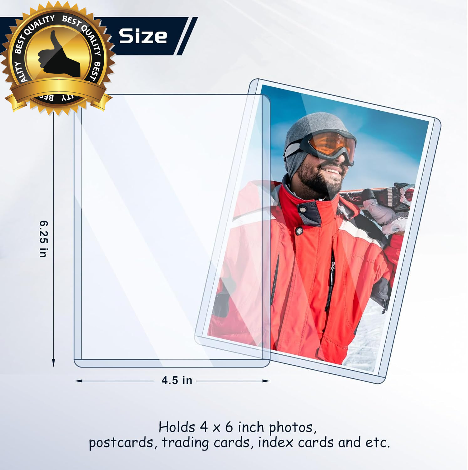 15 Pack Post Card Photo Top Loaders 4 X 6 Inches Hard Plastic Cards Sleeve Prote