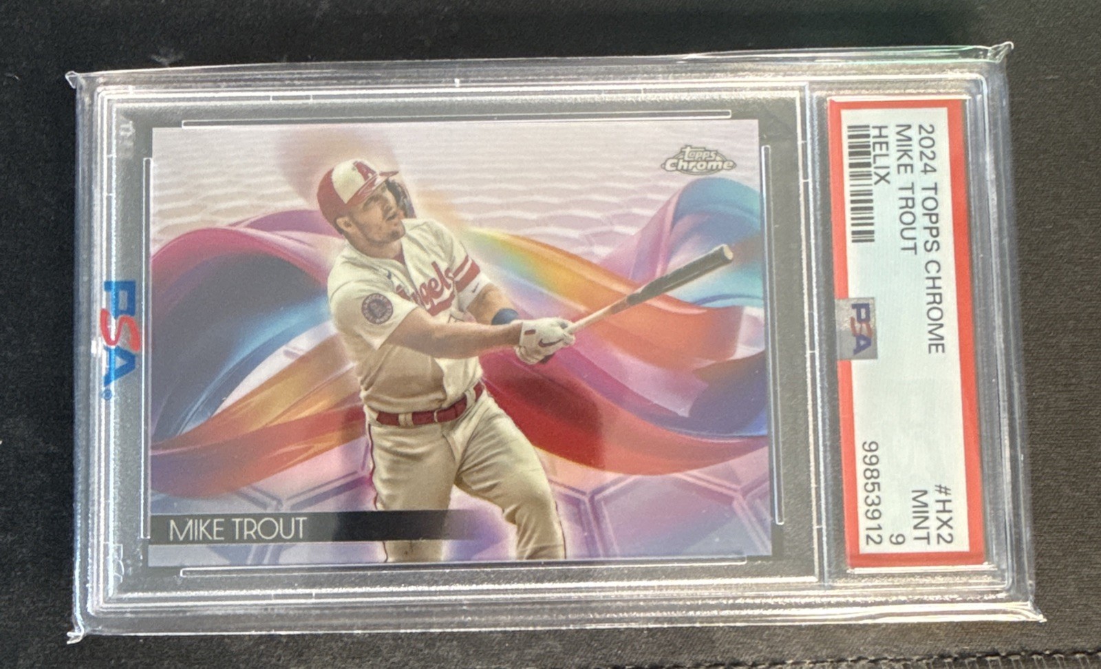 Mike Trout 2024 Topps Chrome Helix #HX2 ANGELS SP PSA 9 MINT