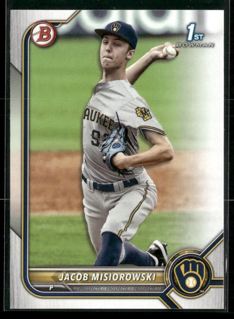 2022 Bowman Draft #BD-132 – Jacob Misiorowski 1st Rookie Brewers Rookie Card