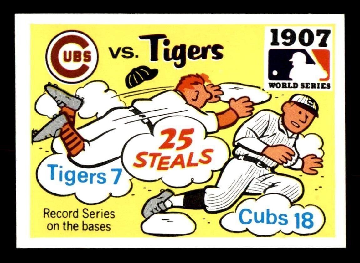 1971 Fleer World Series Baseball #5 1907 Cubs vs. Tigers NM/MT *d7