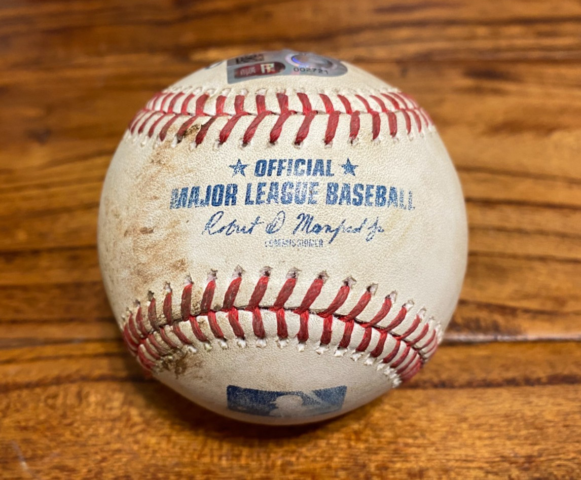 Yordan Alvarez Astros Game Used SINGLE Baseball 6/7/2026 A’s + Pena OUT Hit #803