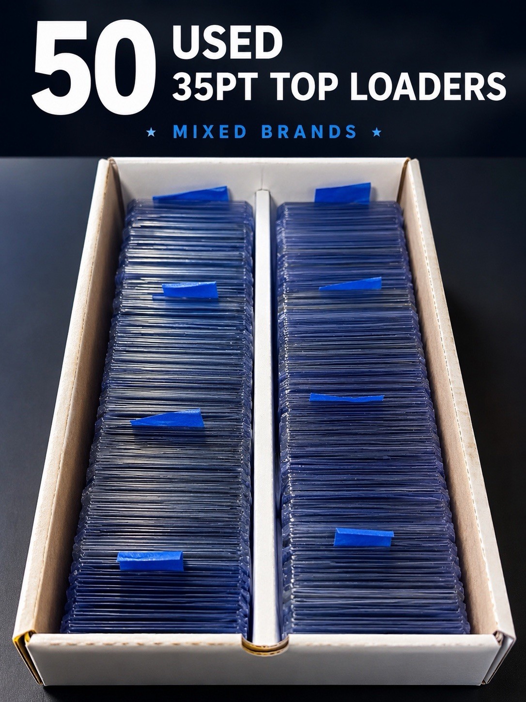 50ct Used 3×4” Top Loaders, Mixed Brands