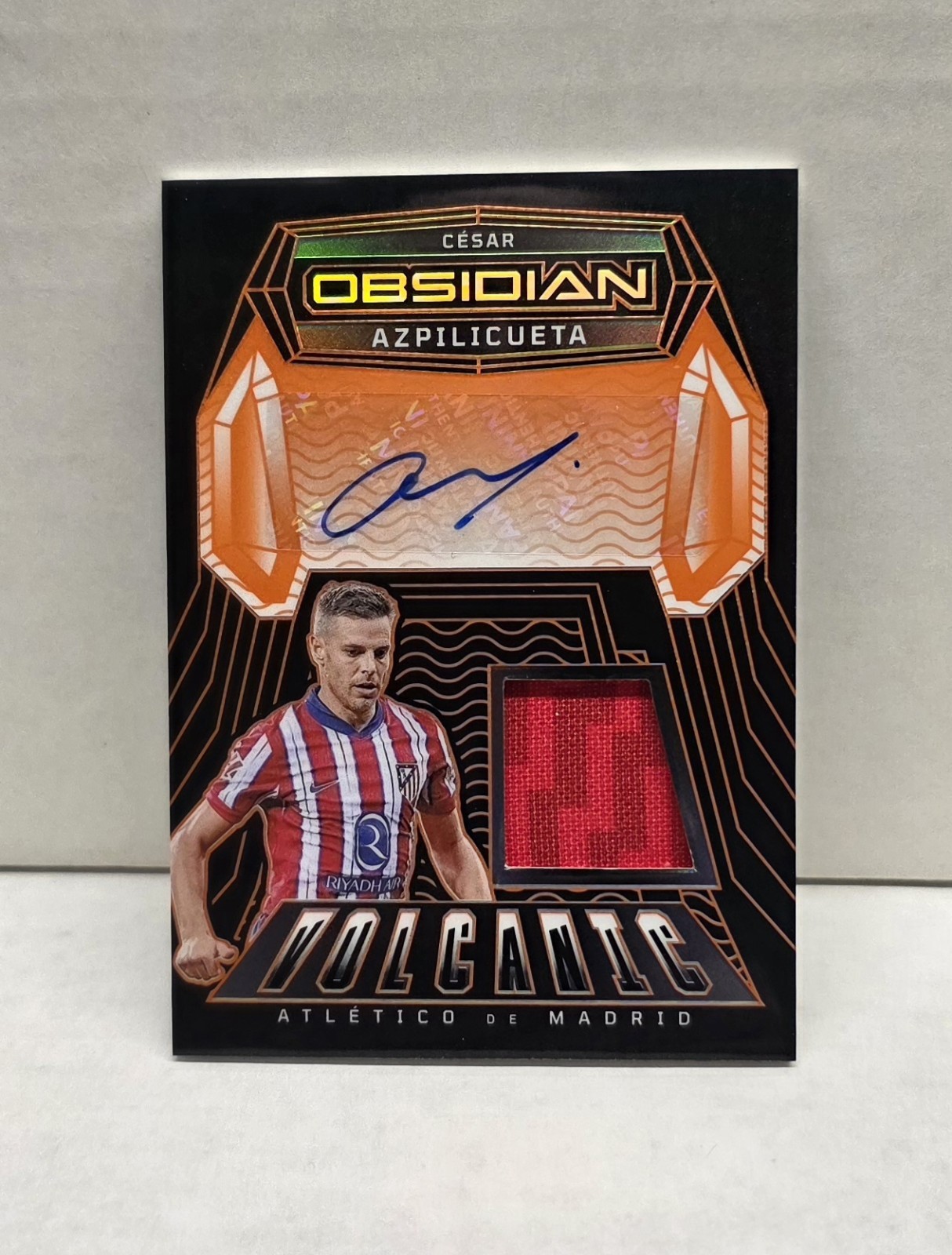 CESAR AZPILICUETA 2024-25 Obsidian Volcanic ORANGE ~ Madrid Jersey AUTO #’d /149