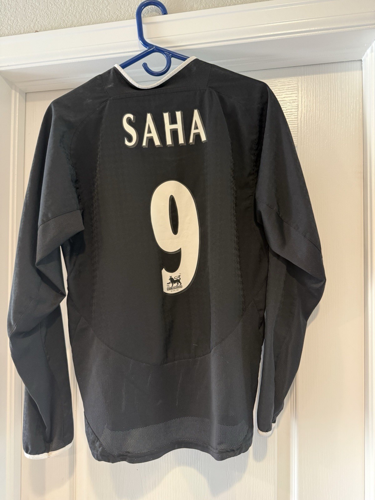 Nike Manchester United Black Long Sleeve Soccer Jersey Vodafone Saha #9 size M