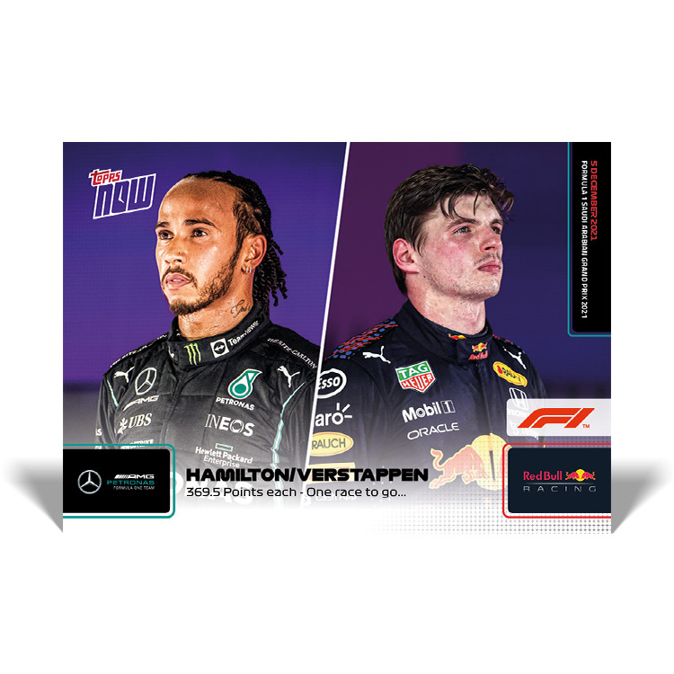 Lewis Hamilton Max Verstappen 2021 Topps Now Formula 1 F1 Card 78 One Race to Go
