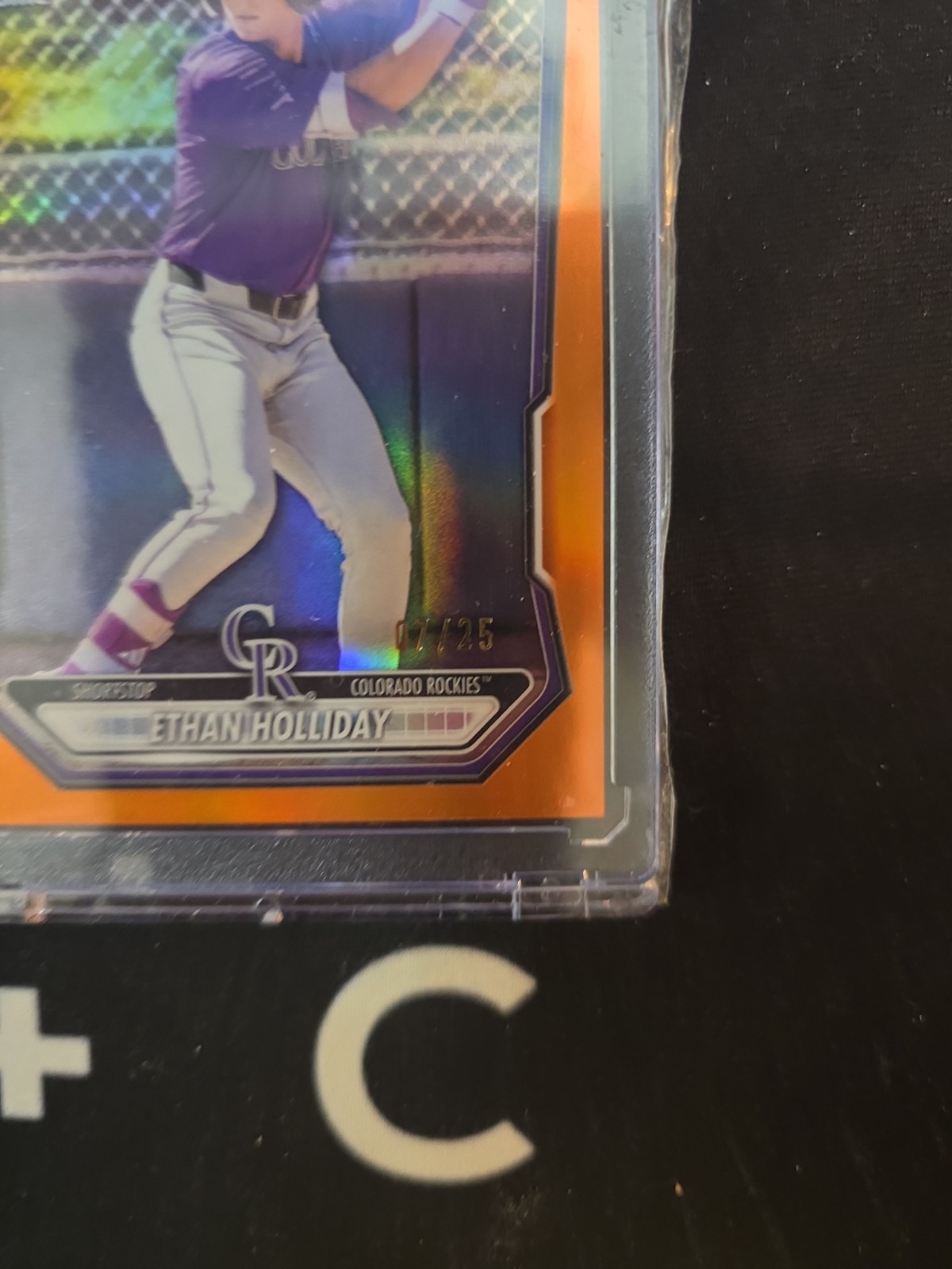 Ethan Holliday 1st 2026 Bowman Chrome Orange Refractor#07/ 25 ROCKIES