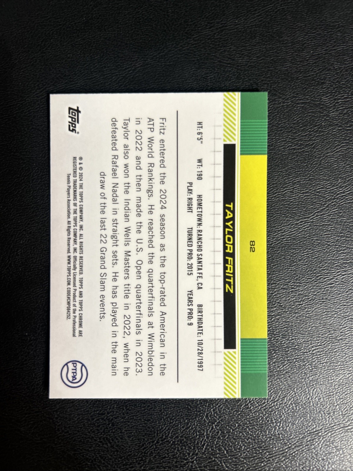 2024 Topps Chrome – Taylor Fritz #82 (RC)