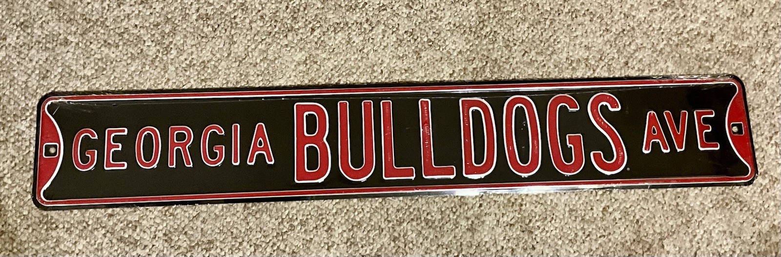 Georgia Bulldogs Football Embossed Steel Metal Street Sign 36×6” BRAND NEW