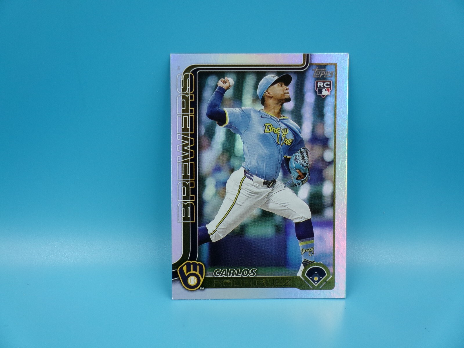 2025 Topps Series 1 Carlos Rodriguez Rainbow Foil RC #16 Milwaukee Brewers