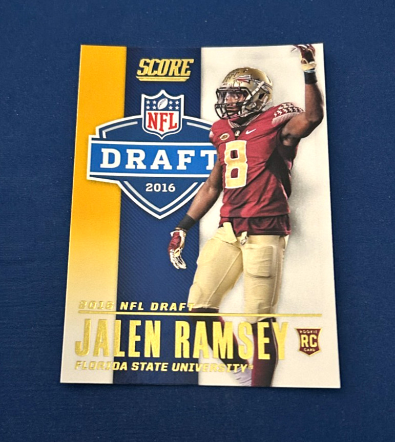 2016 Score Football Jalen Ramsey NFL Draft RC Gold Parallel #10 Set Break NM