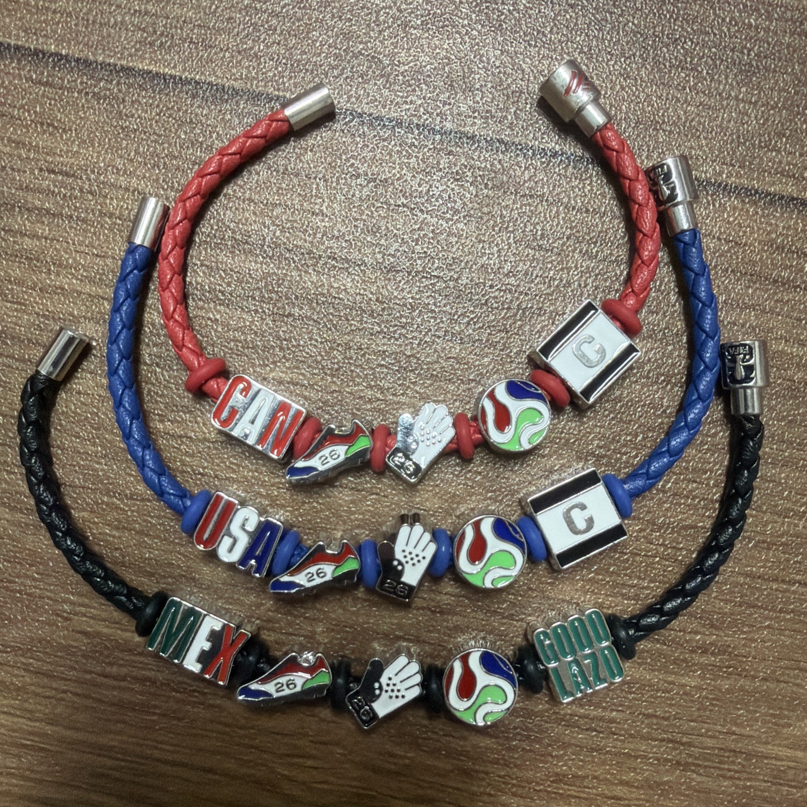 2026 FIFA World Cup USA Canada Mexico 3 Bracelet Bundle Rare North America Set