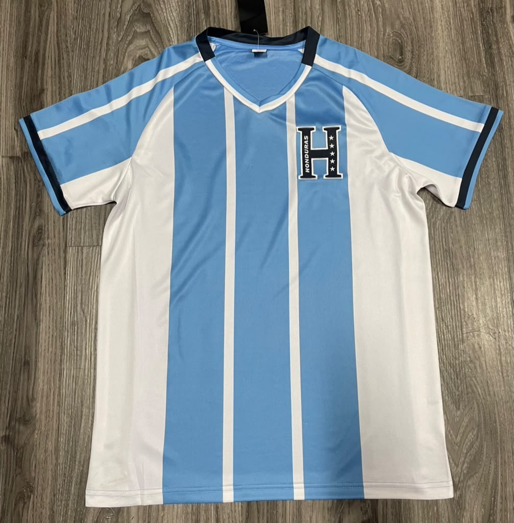 HONDURAS AWAY JERSEY MENS SIZES SKY BLUE WHITE COLOR 2026 CATRACHO