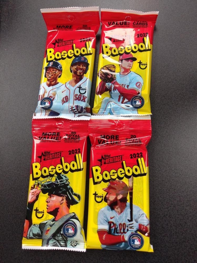 2022 Topps Heritage Baseball Sealed Value 4-Pack Lot 80 CARDS, 20 cards per pac