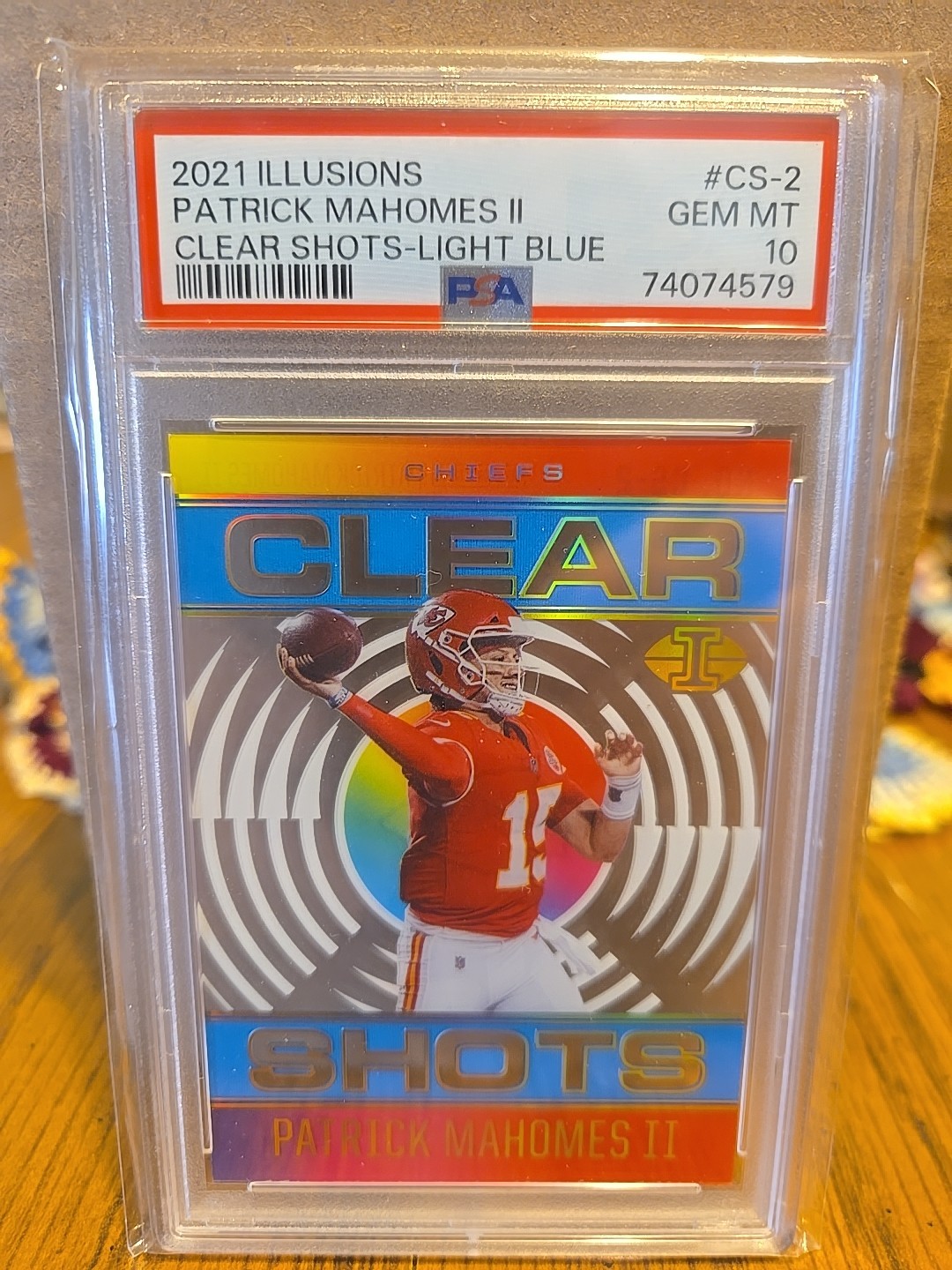 2021 Panini Illusions – Clear Shots Patrick Mahomes II #CS-2 Light Blue /299