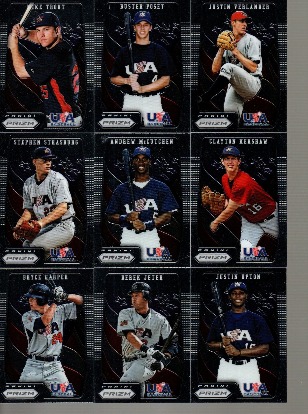 2012 Panini Prizm USA Baseball Complete Set USA1 – USA10