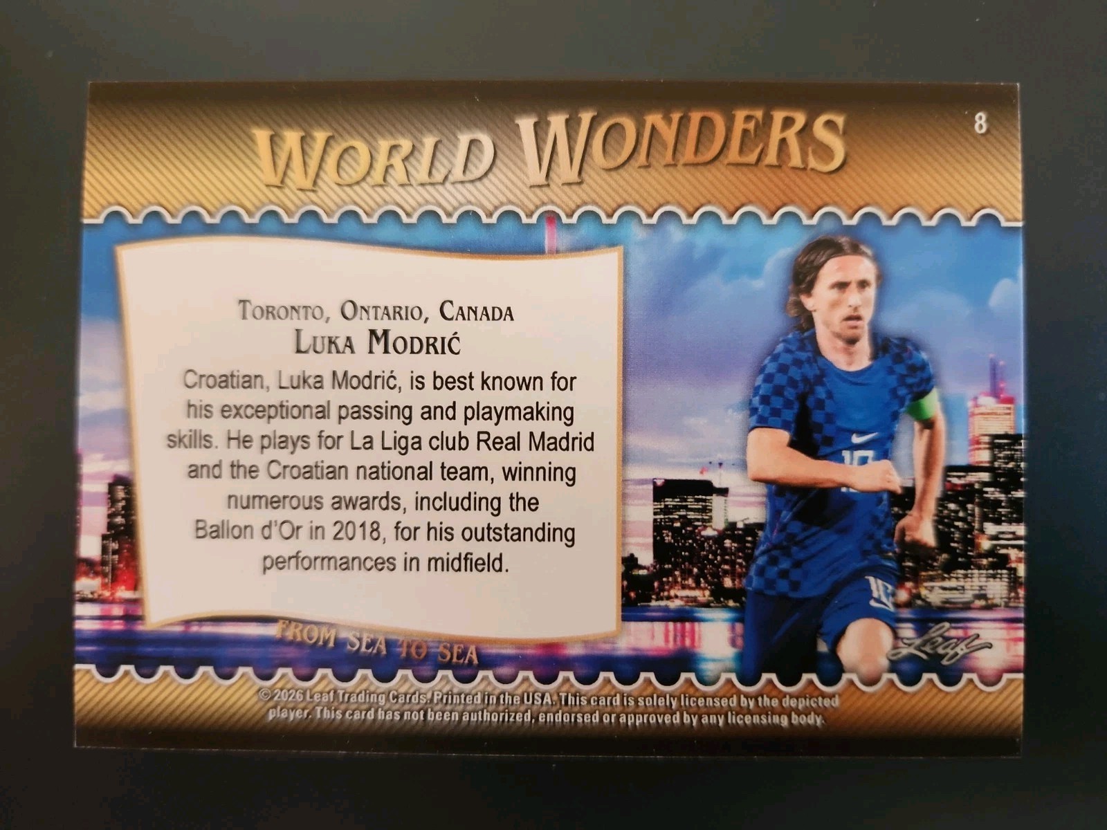 2026 Leaf World Wonders Luka Modric Card Croatia World Cup SP Mint Soccer #8
