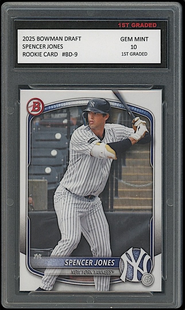 2025 Bowman Draft #BD-9 Spencer Jones 1st Graded 10 Rookie Card New York Yankees