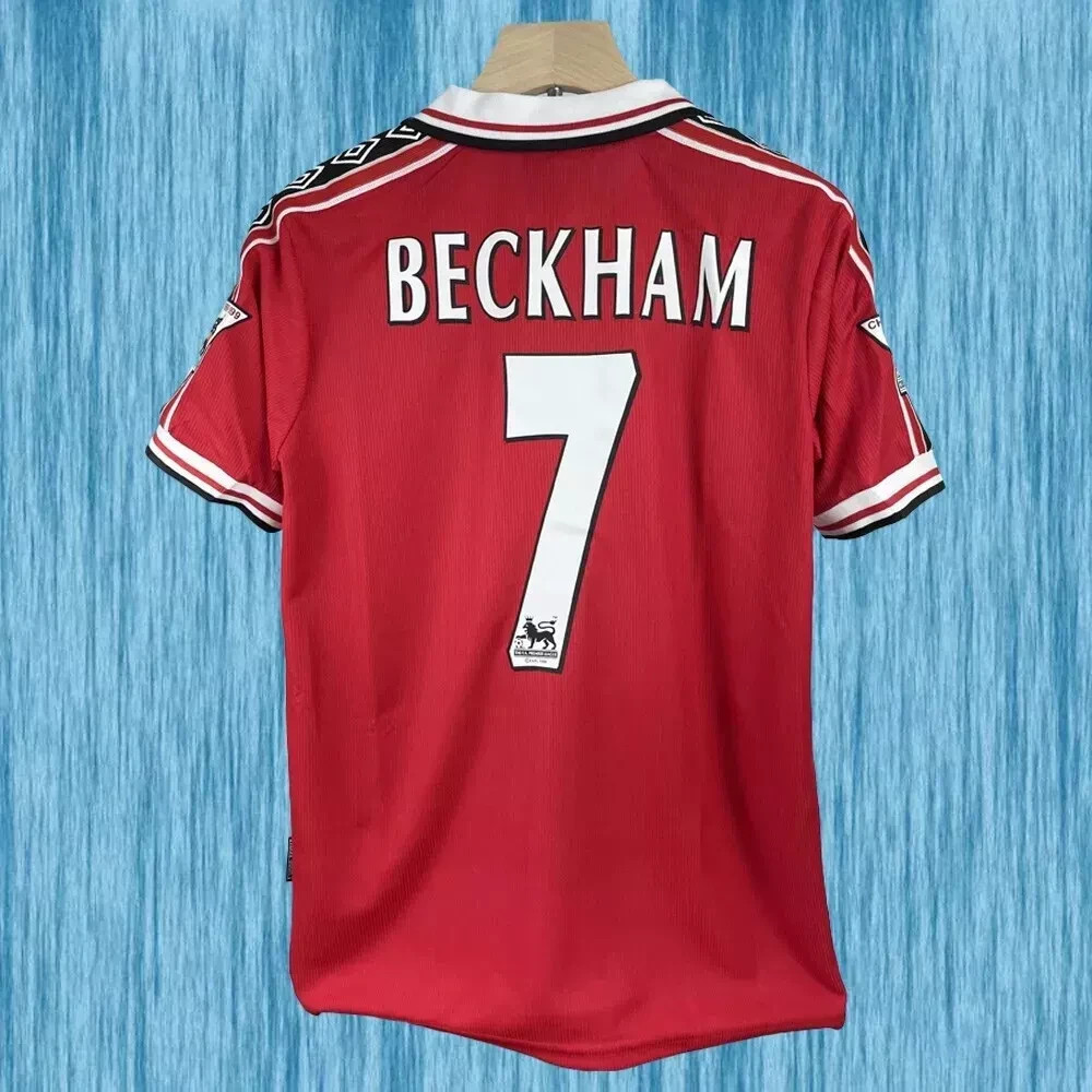 Beckham #7 Manchester United 1998-1999 Home Jersey, Short Sleeve, All Size