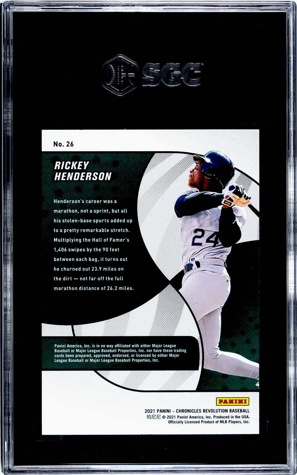 2021 Panini Chronicles Revolution #26 Rickey Henderson SGC 10 GEM MINT