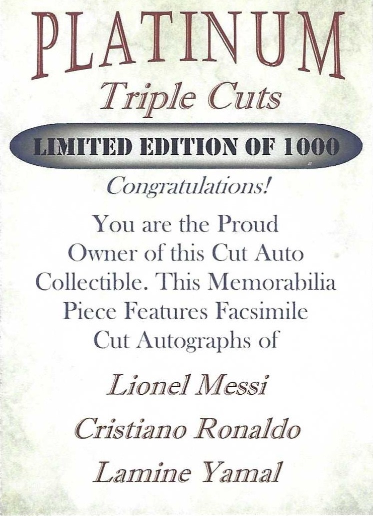 platinum triple cuts lionel messi cristiano ronaldo lamine yamal /1000 facs auto