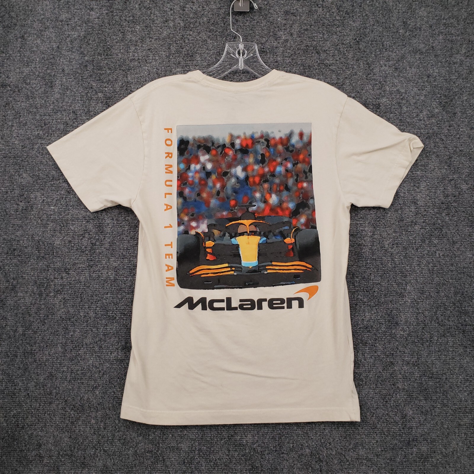 McLaren Formula 1 Team T Shirt Mens Small Beige Racing Motor Sport Crew Neck Tee