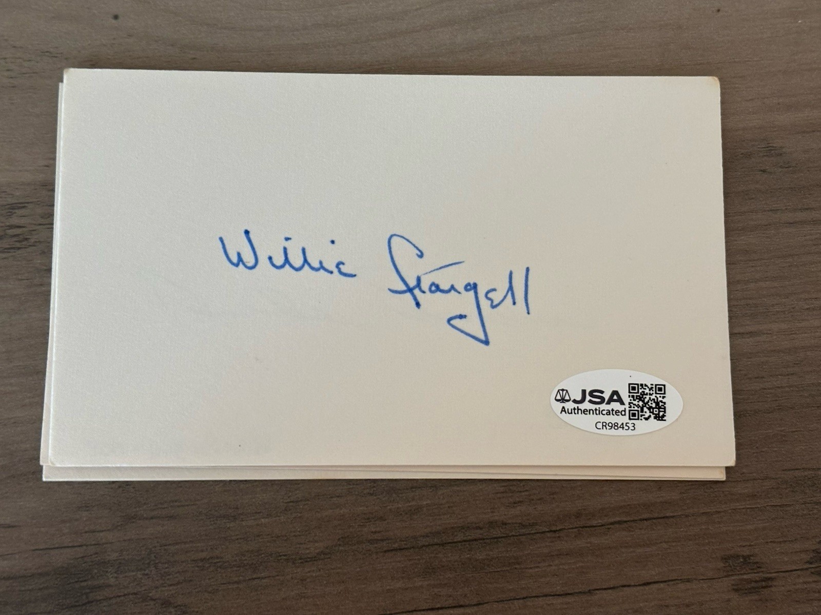 Willie Stargell Signed Index Card Jsa Coa Pittsburgh Pirates Hofer