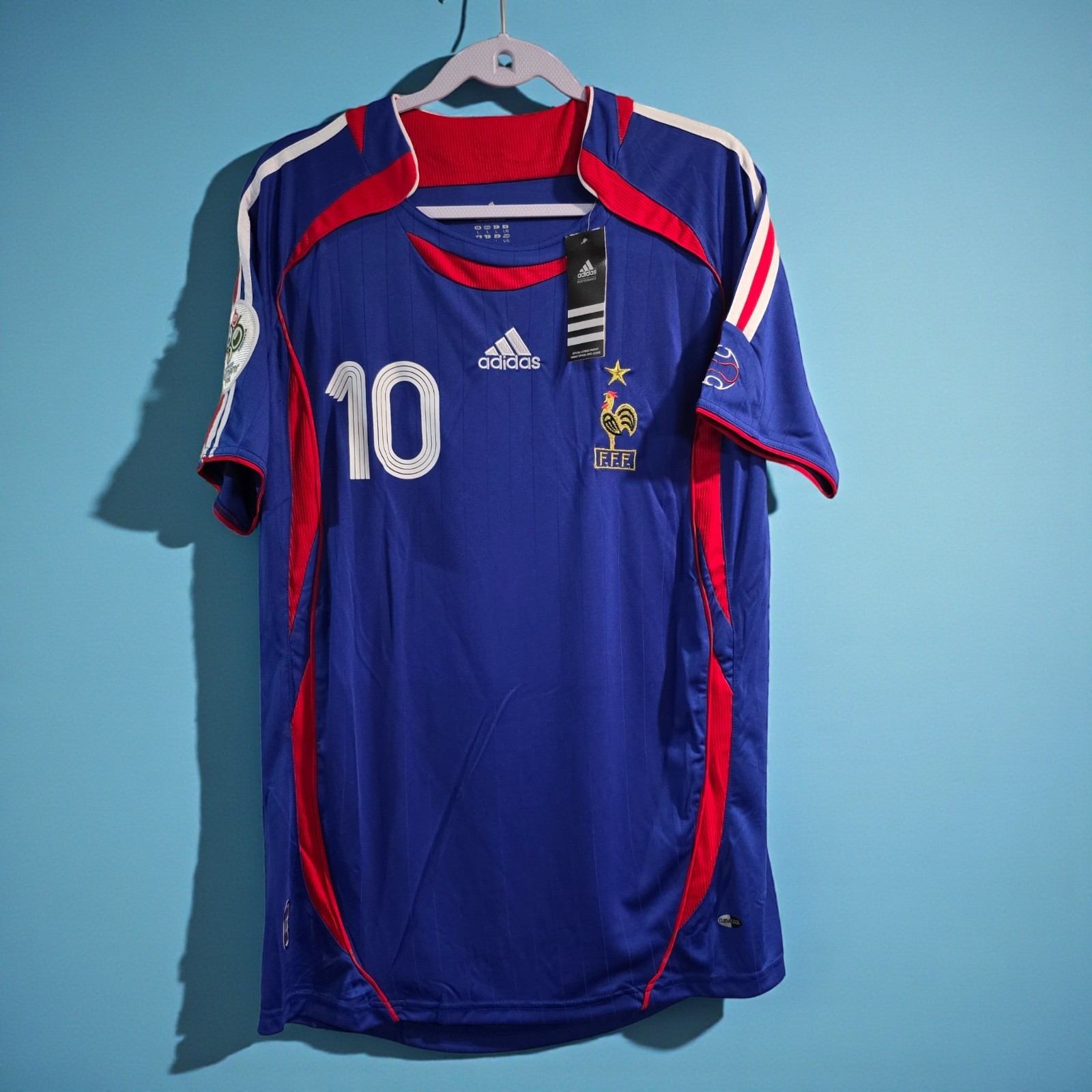 FRANCE HOME World Cup 2006 – Football Soccer – ZIDANE # 10 – 2XL (Run Small)