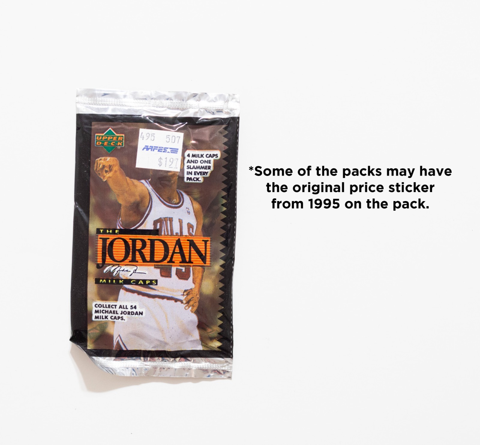12 Sealed Packs Michael Jordan Pogs, 1995 Upper Deck Street Kaps, Milk Caps