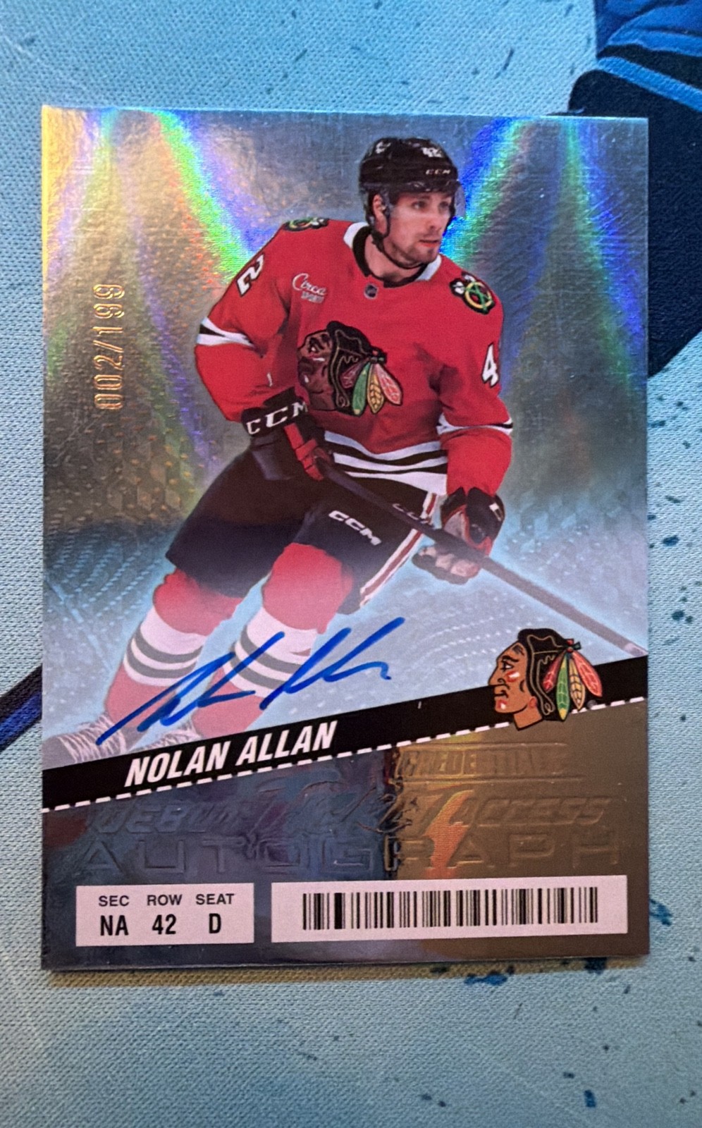 2025-26 UD Credentials Debut Ticket Access On Card Auto Nolan Allan 002/199 #109