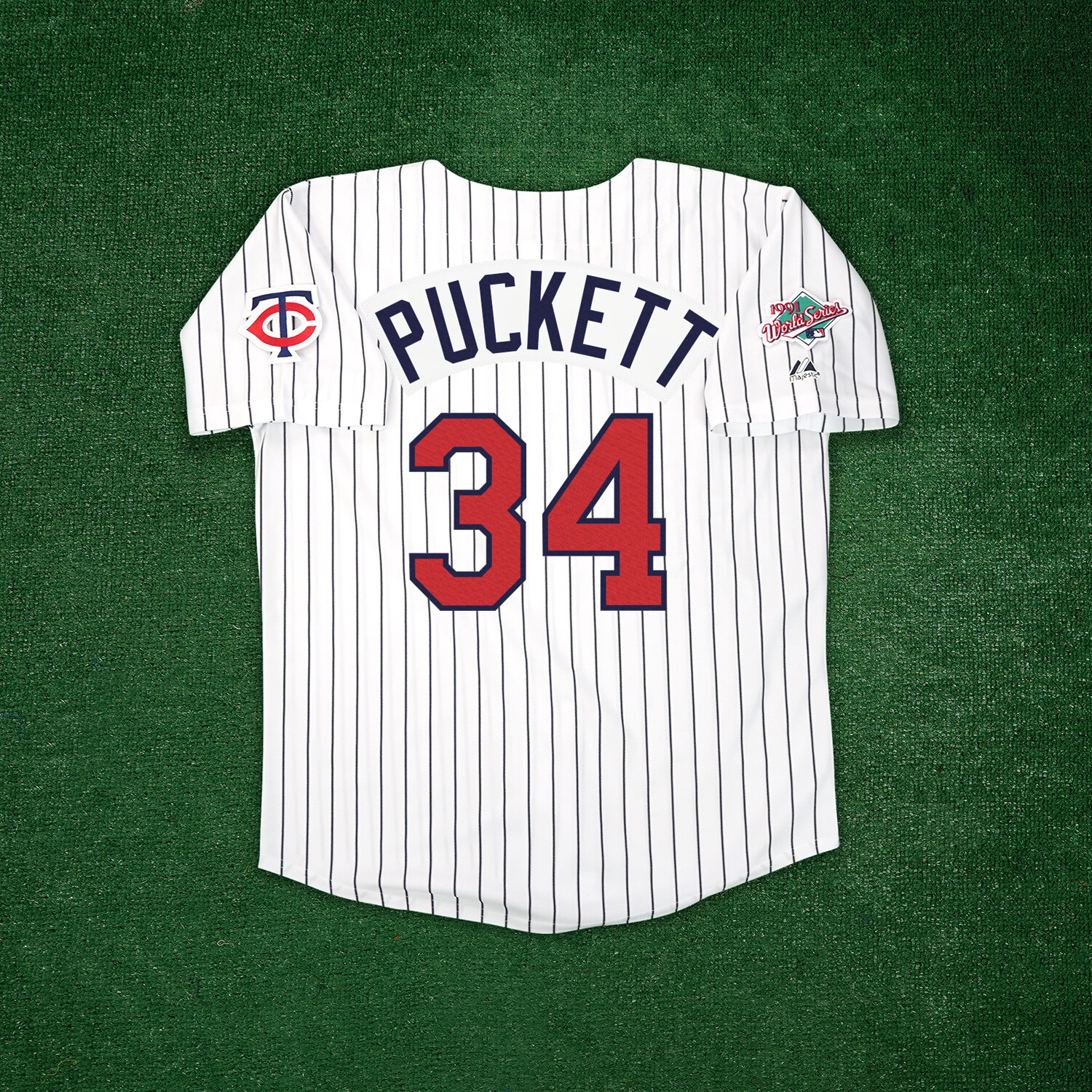 Kirby Puckett 1991 Minnesota Twins World Series Cooperstown Men’s Home Jersey