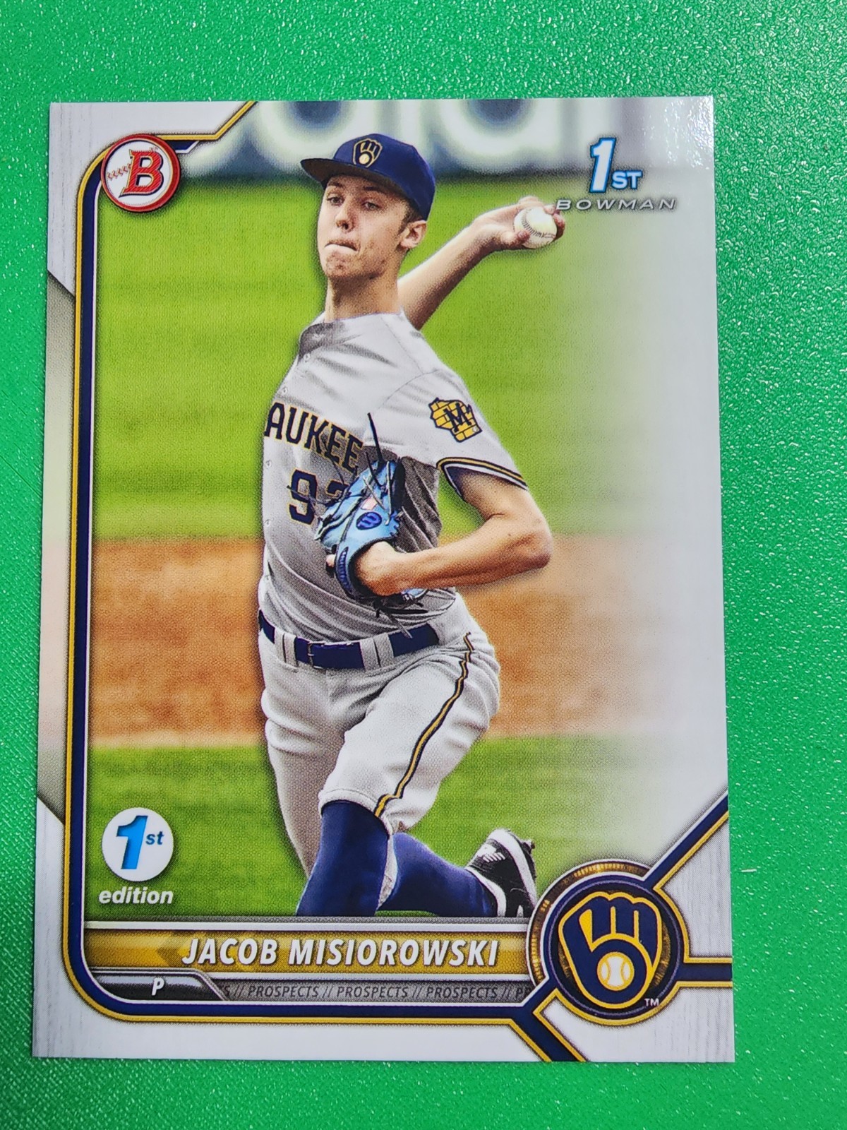 2022 Bowman Draft 1st Edition #BD-132 – Jacob Misiorowski 1st rookie Brewers rc