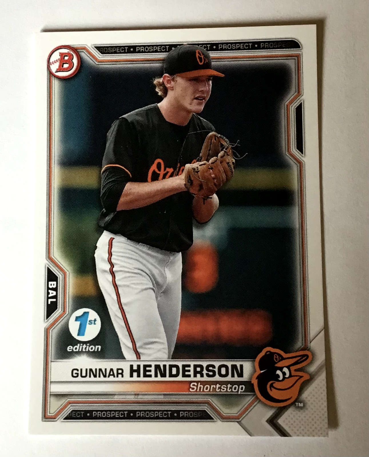 Gunnar Henderson 2021 Bowman 1st Edition #BFE-49 Baltimore Orioles