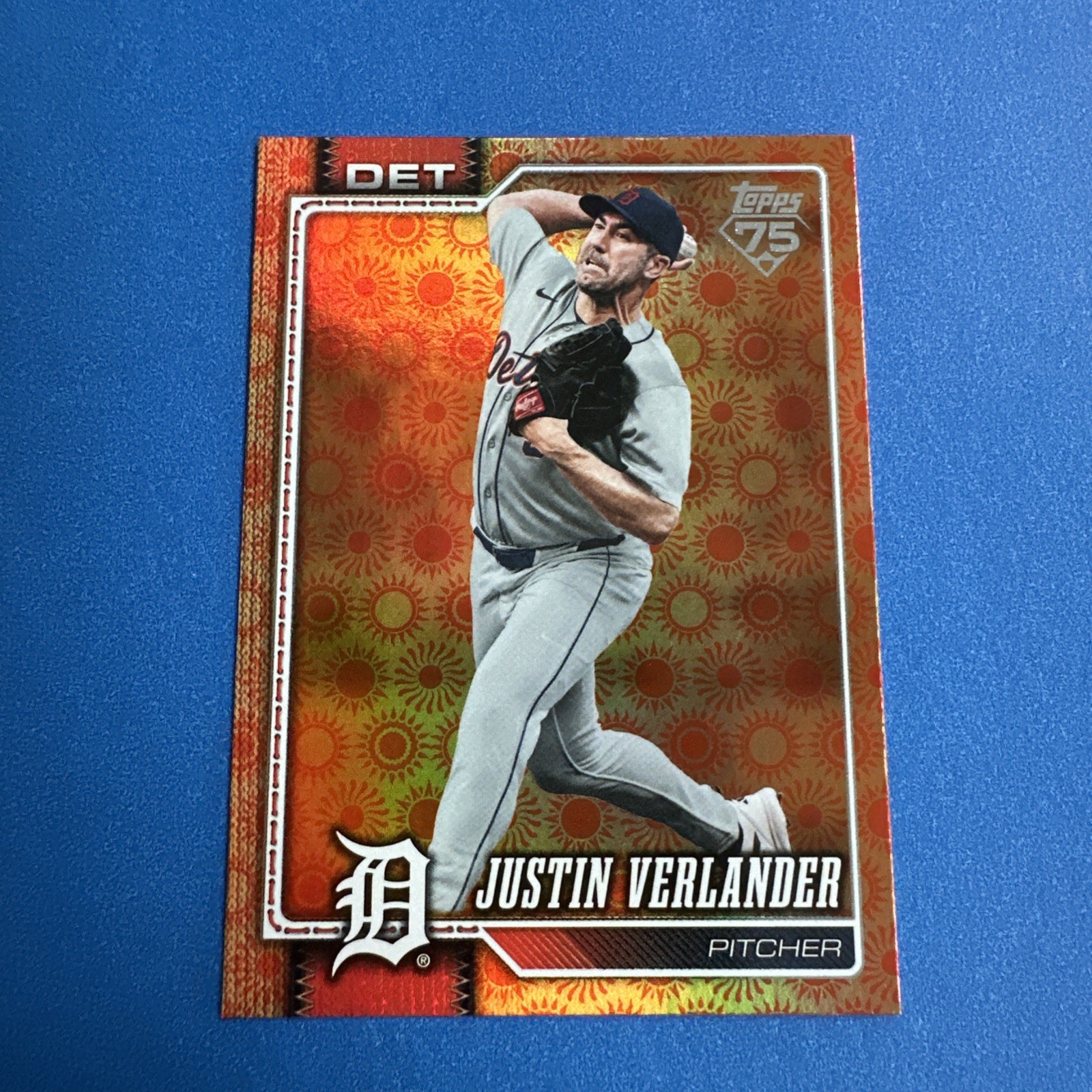 2026 Topps Series 2 Orange Sun Foil Justin Verlander #415 Tigers