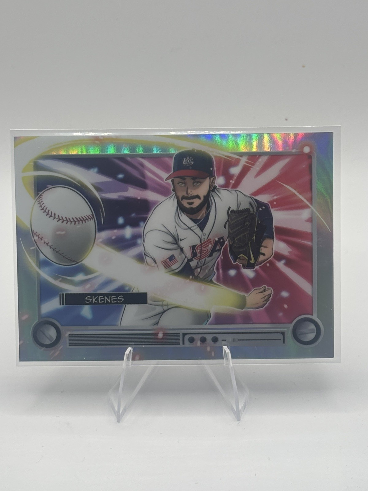 🔥2026 Bowman Chrome Paul Skenes USA WBC Anime #BA-24 MLB Pirates Topps Bowman🔥