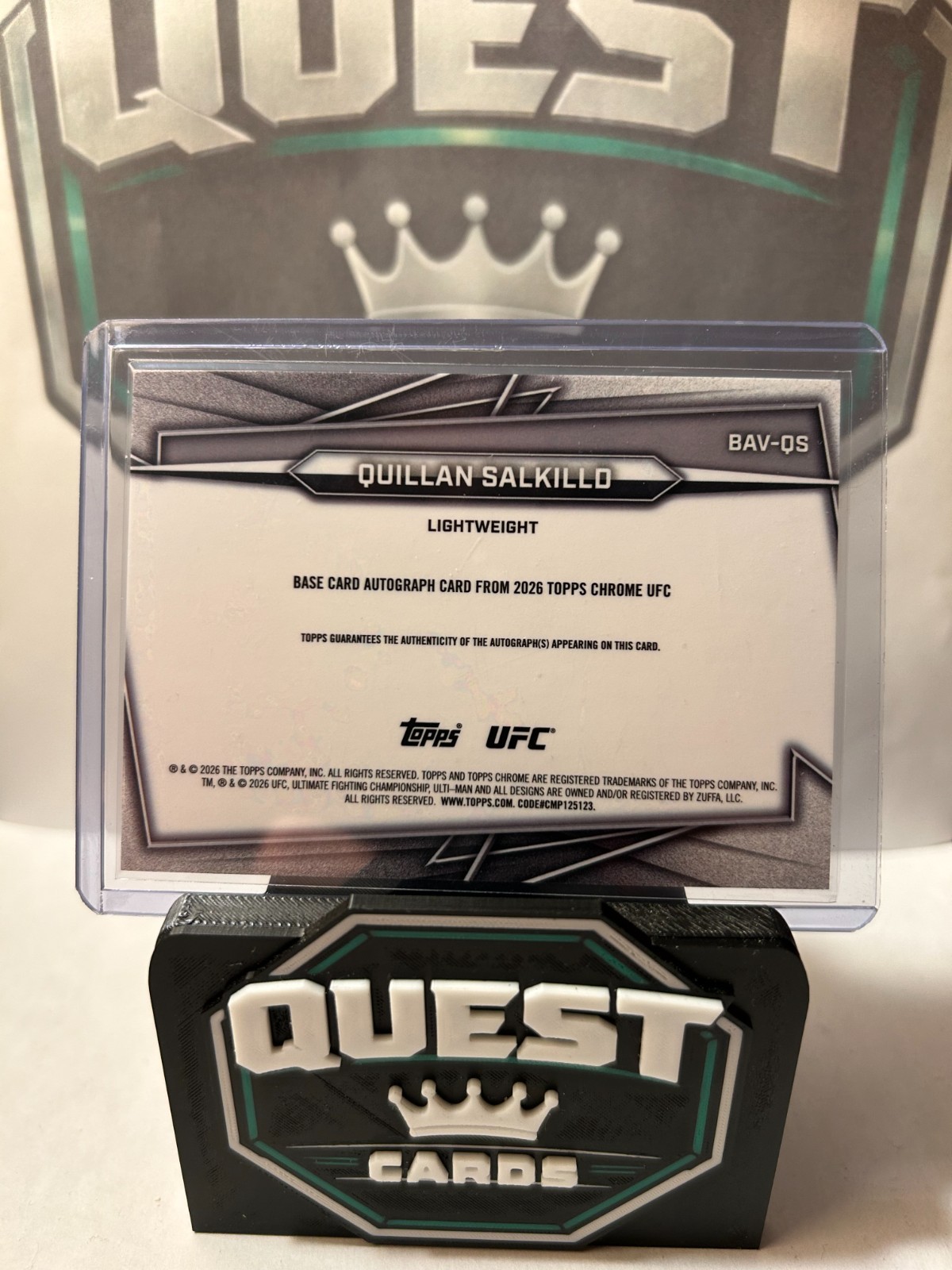 2026 Topps Chrome UFC Quillan Salkilld Blue Refractor Auto #58/150