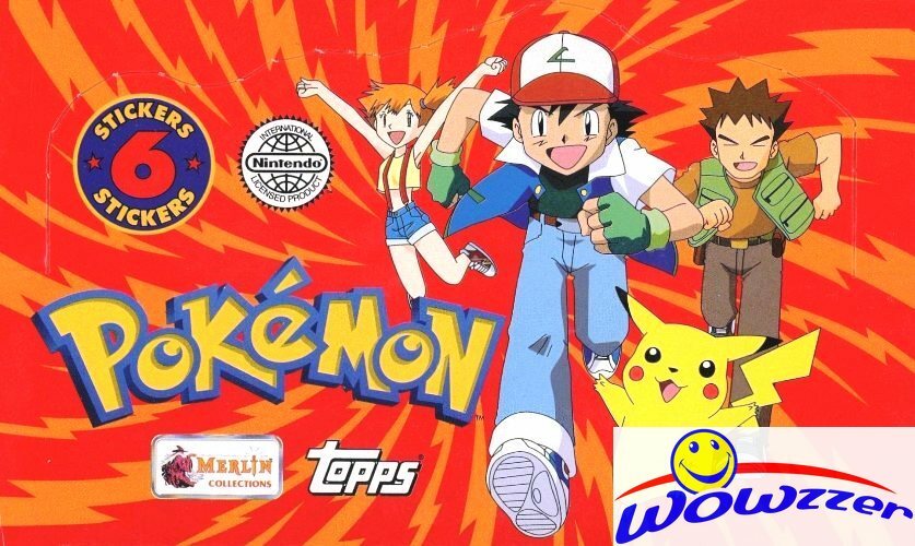 1999 Topps Merlin POKEMON MASSIVE Box-100 Factory Sealed Packs-600 Mint Stickers