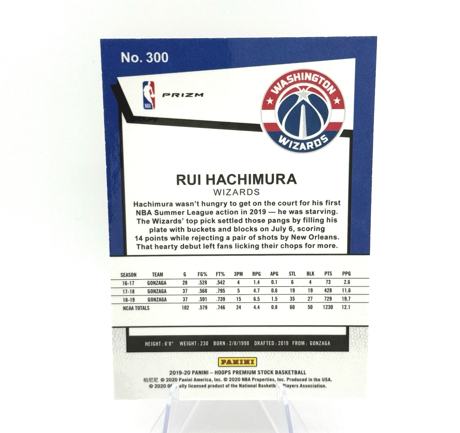 Rui Hachimura (RC) 2019-20 NBA Hoops Premium Stock Purple Disco Prizm #300