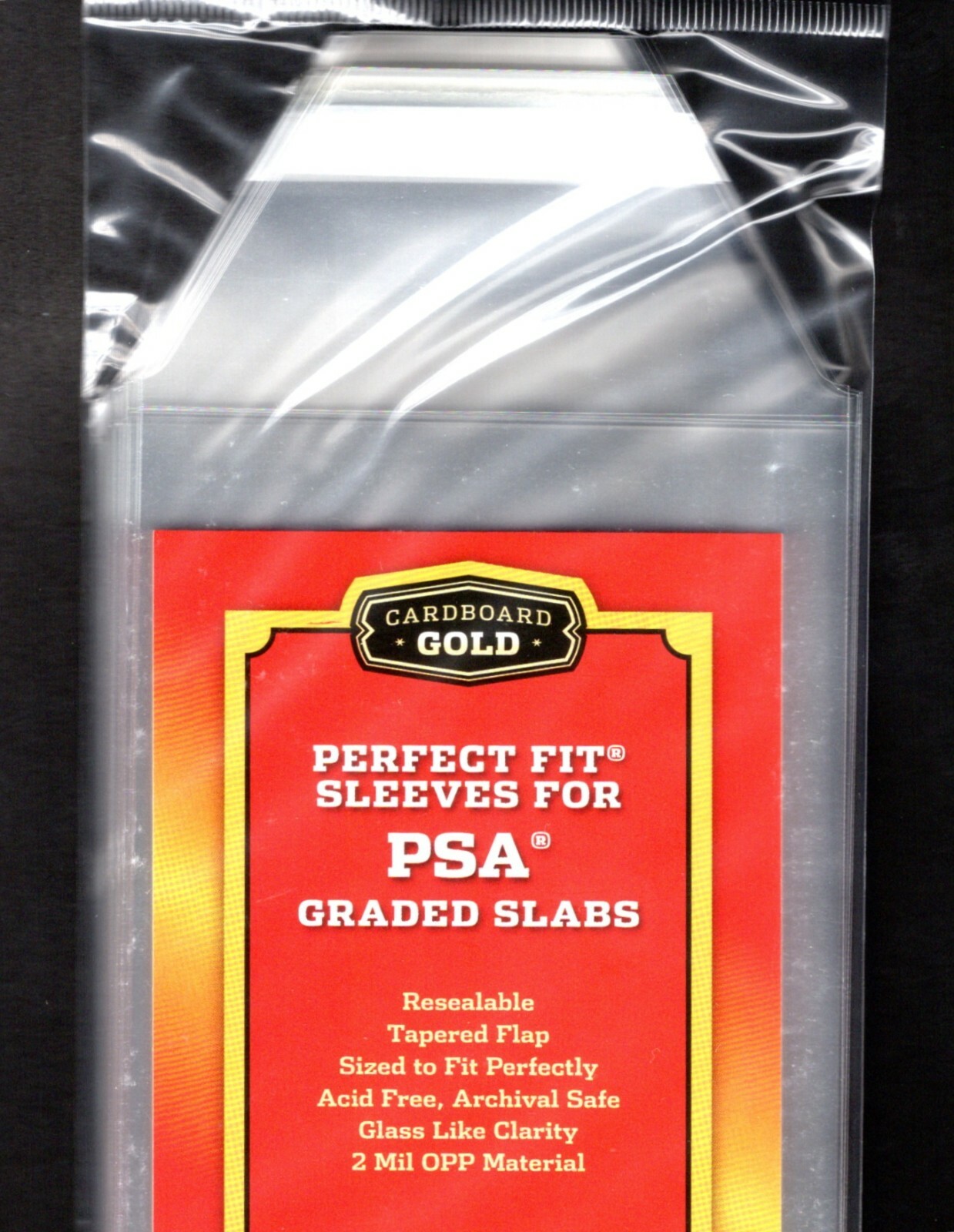 250 Cardboard Gold PERFECT FIT SLEEVES for PSA GRADED SLABS, NO LOGO – 2mil-NEW