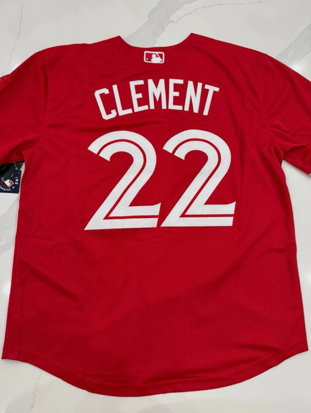 Ernie Clement #22 Toronto Blue Jays Red Canada Day Jersey Men S-3XL