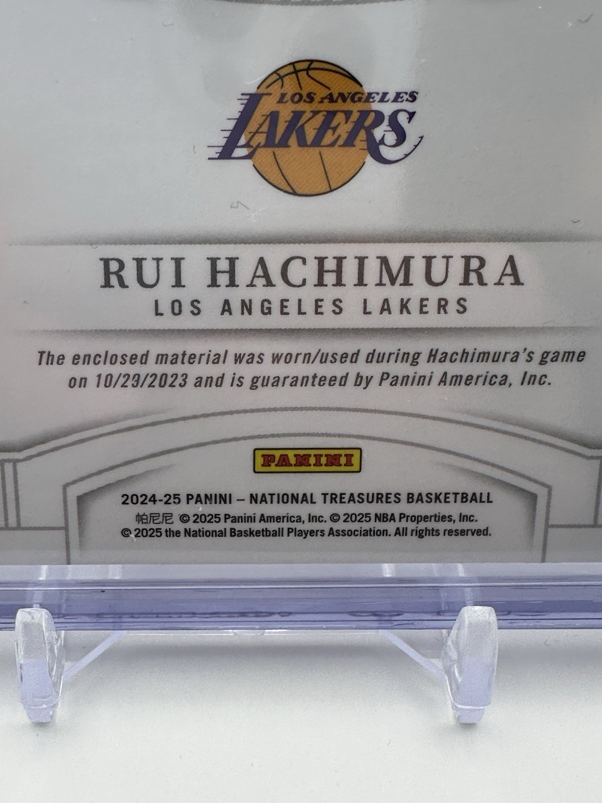 2024-25 Panini National Treasures Colossal Logoman 1/1 – Rui Hachimura #CLM-RUI