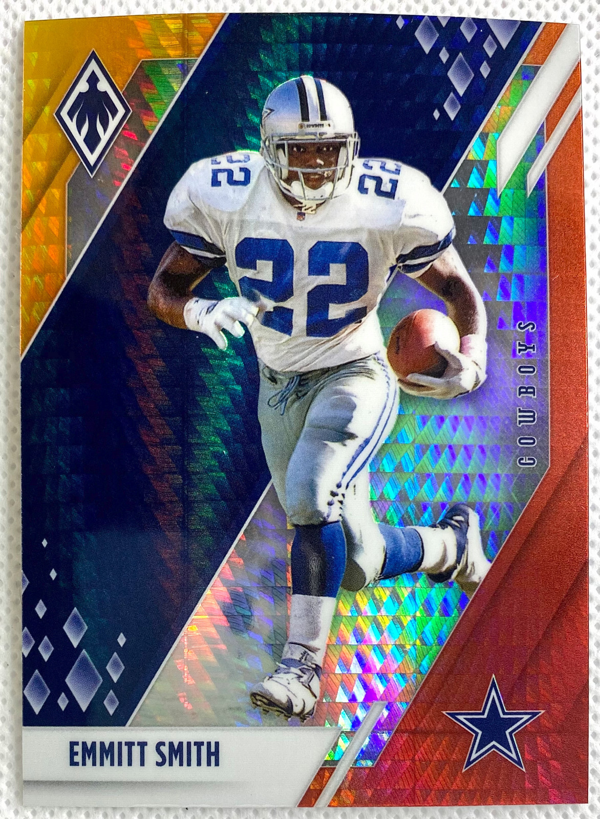 2021 Panini Phoenix Football Emmitt Smith Fire Burst Card #32 SP Dallas Cowboys